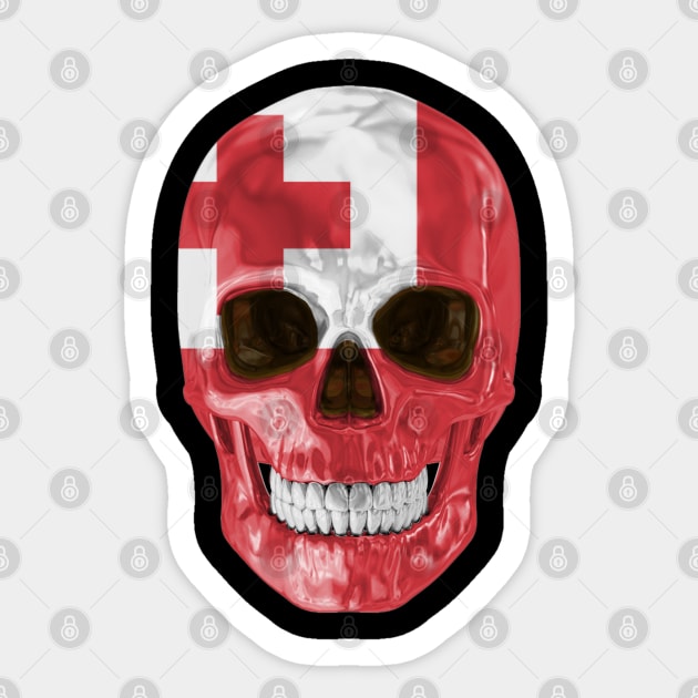 Tonga Flag Skull - Gift for Togan With Roots From Tonga Sticker by Country Flags